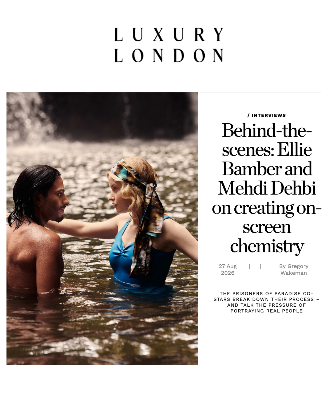 Behind-the-scenes: Ellie Bamber and Mehdi Dehbi on creating on-screen chemistry